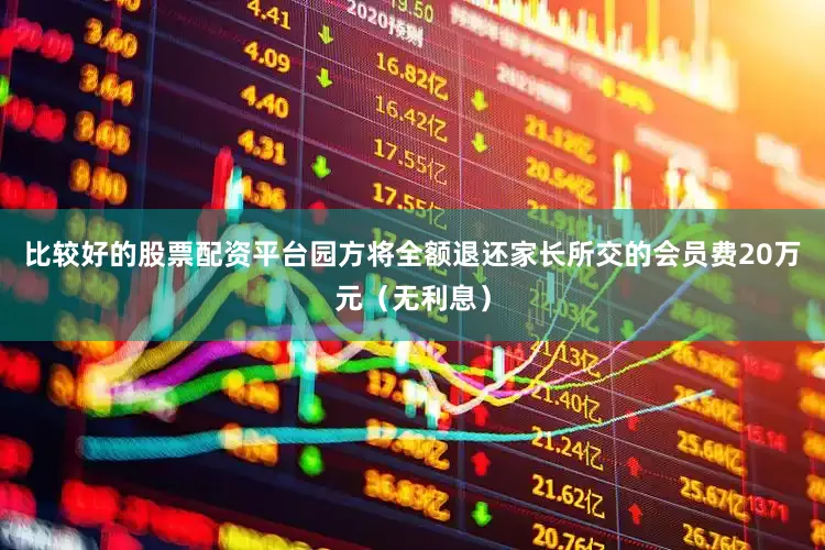 比较好的股票配资平台园方将全额退还家长所交的会员费20万元（无利息）